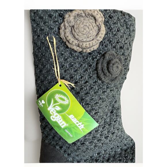 KALSO Earth Juniper Vegan Negative Heel Black Boots Floral Women 9.5B non slip - Picture 3 of 6